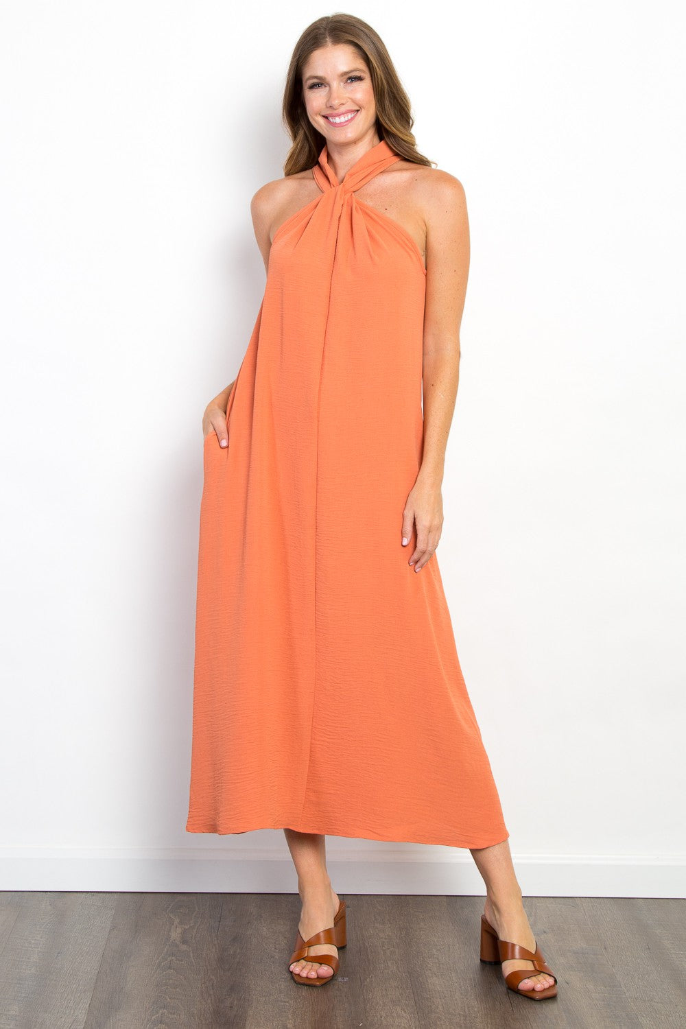 Halter Neck Woven Dress