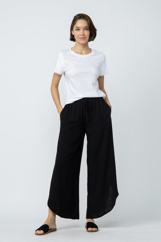 Linen Curved Hem Pants